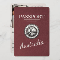 Burgundy Australia Passport Save The Date