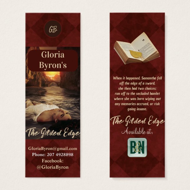 Burgundy Author's Promotional Material Bookmarks (Front & Back)