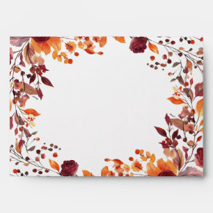 Burgundy Autumn Fall Return Address Envelope