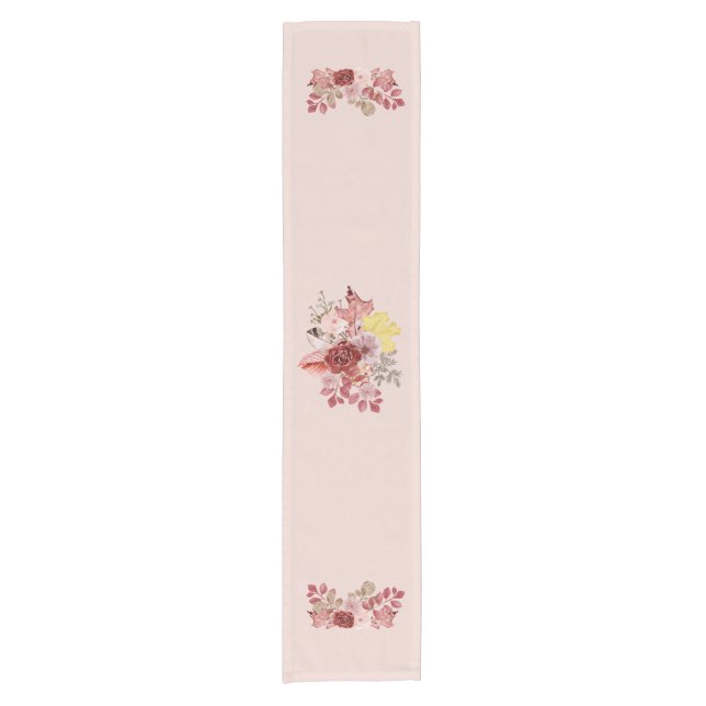 Burgundy Autumn Floral Table Runner (Front)