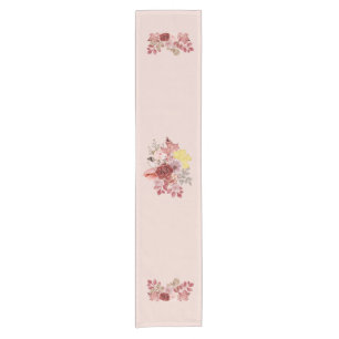 Burgundy Autumn Floral Table Runner