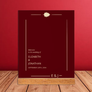 Burgundy Autumn Wedding Acrylic Sign