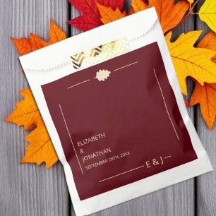 Burgundy Autumn Wedding Favour Bag
