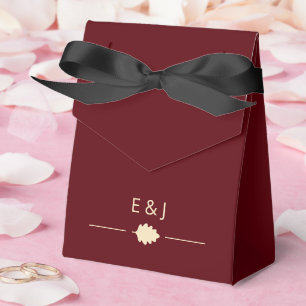 Burgundy Autumn Wedding Favour Box