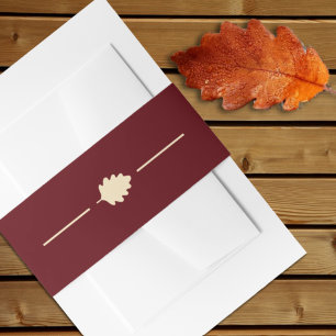 Burgundy Autumn Wedding Invitation Belly Band