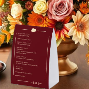 Burgundy Autumn Wedding Menu
