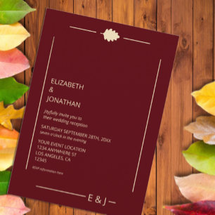Burgundy Autumn Wedding Reception Invitation