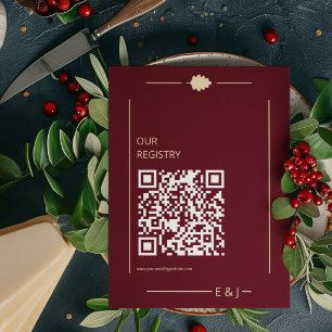 Burgundy Autumn Wedding Registry Enclosure Card