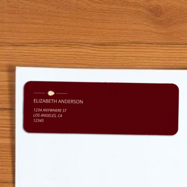 Burgundy Autumn Wedding Return Address Label (Creator Uploaded)