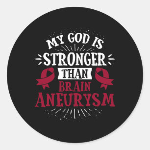 Burgundy Awareness Ribbon - Brain Aneurysm  Classic Round Sticker