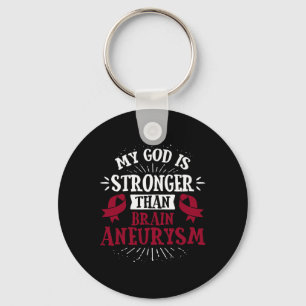 Burgundy Awareness Ribbon - Brain Aneurysm Key Ring