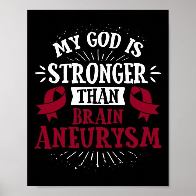 Burgundy Awareness Ribbon - Brain Aneurysm  Poster (Front)