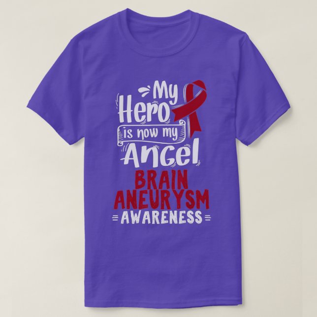 Burgundy Awareness Ribbon Brain Aneurysm  T-Shirt (Design Front)