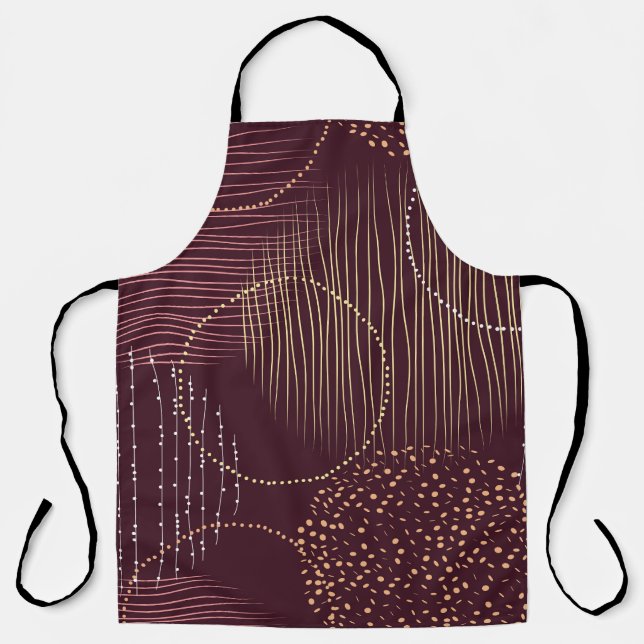 Burgundy background, circle seamless pattern. apron (Front)
