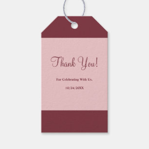 Burgundy Bar Ivory Wedding Gift Tags