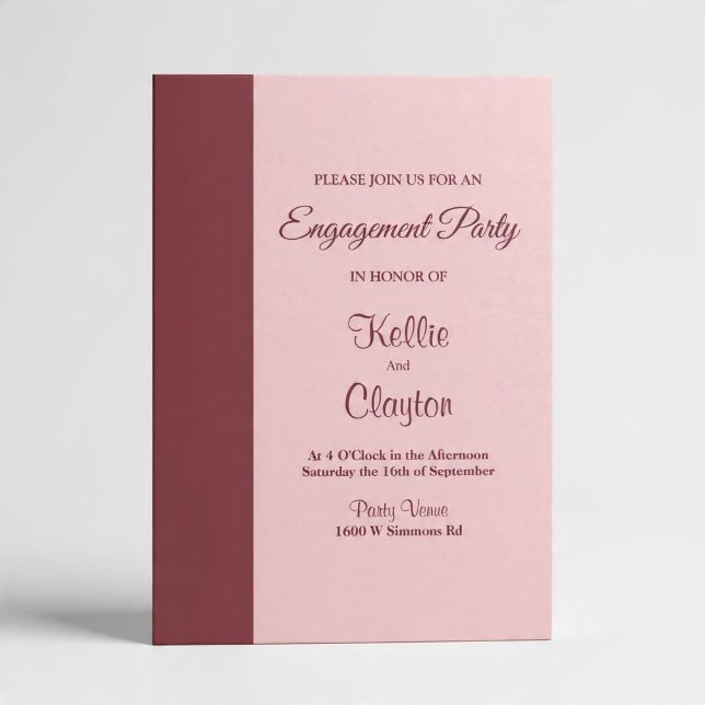 Burgundy Bar Minimalist Modern Invitation (Creator Uploaded)