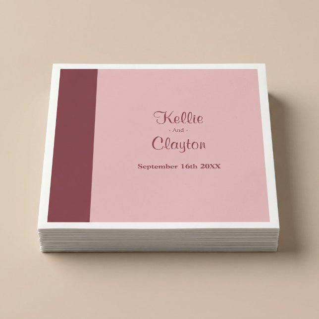 Burgundy Bar Minimalist Modern Napkin (Creator Uploaded)