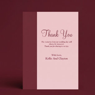 Burgundy Bar Minimalist Modern Thank You Card