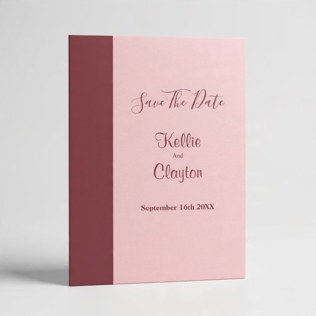 Burgundy Bar Save The Date Invitation (Creator Uploaded)