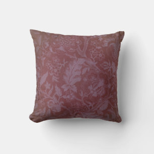 Burgundy baroque tendrils vintage floral design  cushion