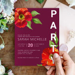 Burgundy Bat Mitzvah Floral Watercolor Bold Modern Enclosure Card<br><div class="desc">Be proud, rejoice and celebrate this milestone of your favourite Bat Mitzvah with this sophisticated, personalised insert with additional information to your event! A chic, stunning, floral watercolor with modern san serif type overlays a burgundy background. Personalise the custom text with your Bat Mitzvah’s name, date, and venue information. Guaranteed...</div>