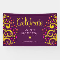 Burgundy Bat Mitzvah Gold Foil Script Tree of Life