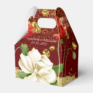 Burgundy Beautiful Rosy Gold Wedding Favour Box