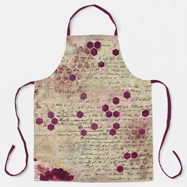 Burgundy Bee Series Design Eight  Apron (Front)