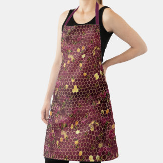 Burgundy Bee Series Design One Apron