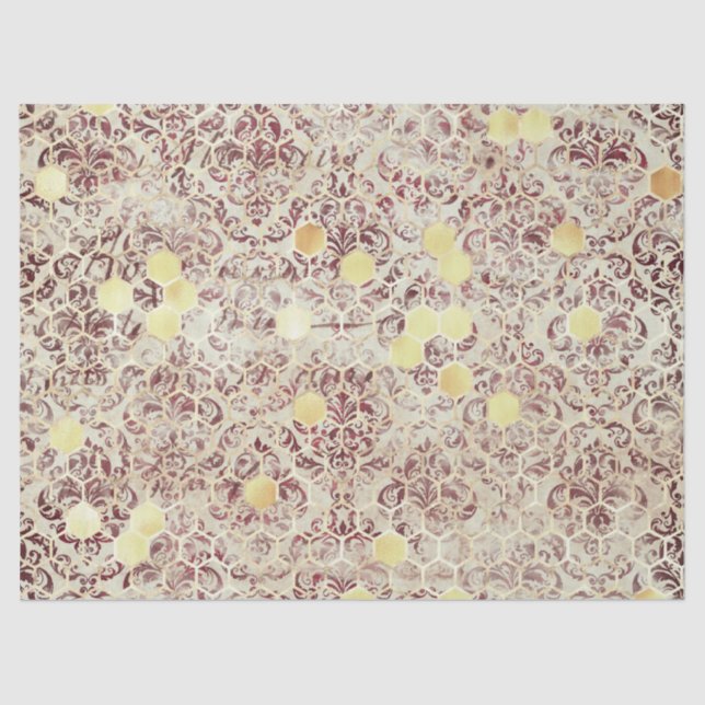 Burgundy Bee Series Design Ten Tissue Paper (Front)