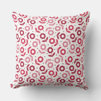 Burgundy Berry Tones Flowers Floral Cushion