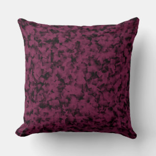 Burgundy Black Cubism Abstract Pattern Cushion