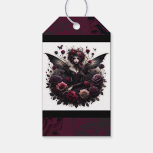 Burgundy & Black Dark Garden Gothic Glam Wedding Gift Tags