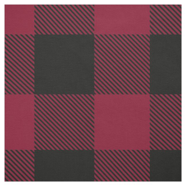 Burgundy Black XXL Buffalo Check Plaid Tartan Fabric (Swatch)