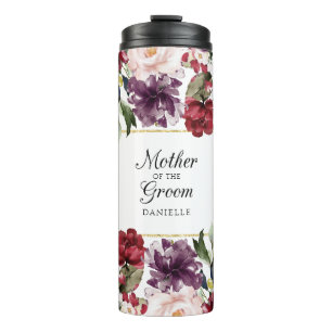 Burgundy Bliss Mother of the Groom Wedding Party Thermal Tumbler