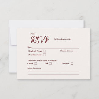 Burgundy Bliss RSVP Card Version 2