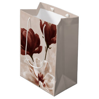 Burgundy Bloom | Deep Red Floral Gift Bag