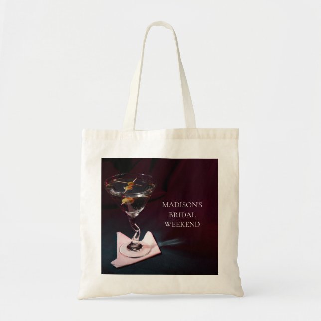 Burgundy Blue Bridal Party Wedding Weekend Martin Tote Bag (Front)