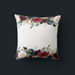 Burgundy & Blue English Flowers Wedding Favour Cushion<br><div class="desc">I hope you enjoy this great Wedding Favour Throw Pillow with these Burgundy & Blue English Garden Flowers on it.  Enjoy!
http://www.zazzle.com/store/dazzlingpaperitems
https://www.zazzle.com/store/dazzlingpaperitems</div>