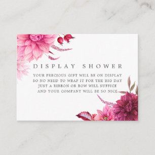 Burgundy & Blush Autumn Baby Shower Diaper Raffle Enclosure Card