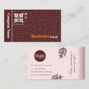 Burgundy Blush Coffee Cafe Business Card