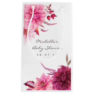 Burgundy & Blush Fall Baby Shower Guest Thank You Small Gift Bag