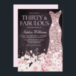 Burgundy Blush Floral & Dress  30th Birthday Party Invitation<br><div class="desc">Blush Floral & Dress Burgundy Maroon Watercolor 30th Birthday Party & Fabulous 30th Birthday Party Thirty & fabulous invite

See matching collection in Niche and Nest Store

Many thanks</div>