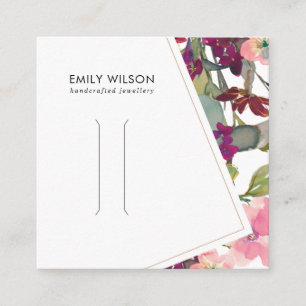 BURGUNDY BLUSH FLORAL HAIR CLIP DISPLAY CARD