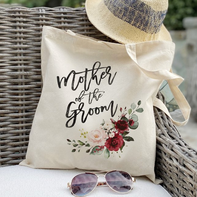 Burgundy Blush floral mother of the groom Tote Bag (Creator Uploaded)