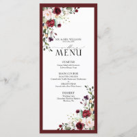 Burgundy Blush Floral Watercolor Script Wedding