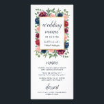 Burgundy Blush Navy Blue Gold Wedding Menu Cards<br><div class="desc">Burgundy Blush Navy Blue Gold Wedding Menu Cards - feature beautiful watercolor floral elements in shades of navy blue, burgundy, blush pink, and more over greenery (eucalyptus) etc. This product is bohemian or elegant themed and perfect for any seasonal wedding -- spring, summer, fall or even winter. View the matching...</div>