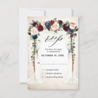 Burgundy Blush Navy Floral Arch Canopy Wedding