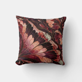Burgundy Blush Ornamental Butterfly Wings Cushion