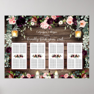 Burgundy Blush Pink 160 Guest Luxury Seating Chart